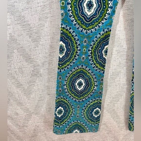 Y2K groovy Jane Doe kaleidoscope velour beaded bootcut green & teal pants - Picture 10 of 15